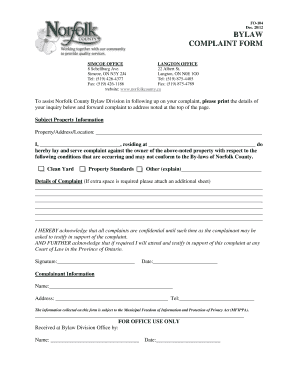 Norfolk Bylaw  Form