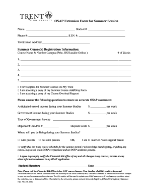 Osap Extension Forms