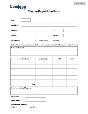 Cheque Requisition Form Template Word