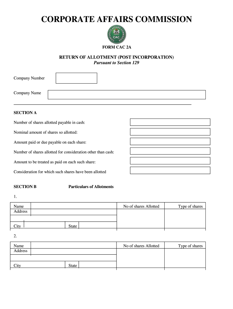 Cac Registration Form