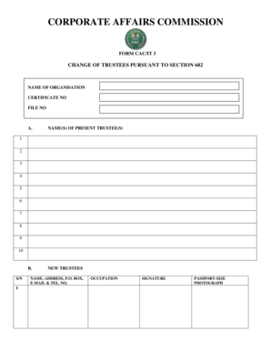 Change of Trustees Cac  Form