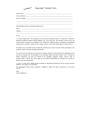 Copyright Transfer Form Nova Science Publishers Authors