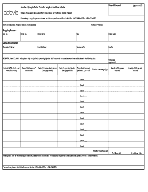 Synagis Order Form