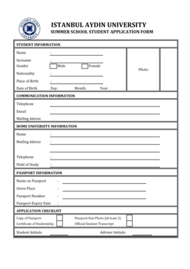 ISTANBUL AYDIN UNIVERSITY  Form