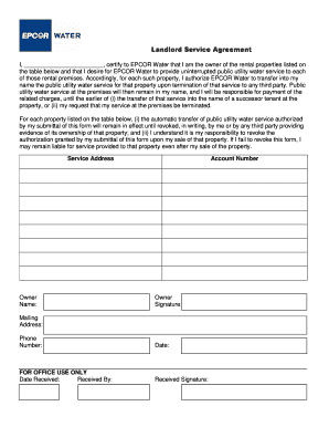 Epcor Landlord Agreement Form - Fill Out and Sign Printable PDF ...