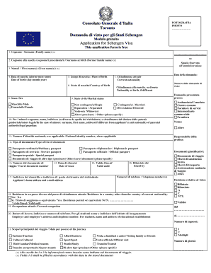 Schengen Visa Application  Form