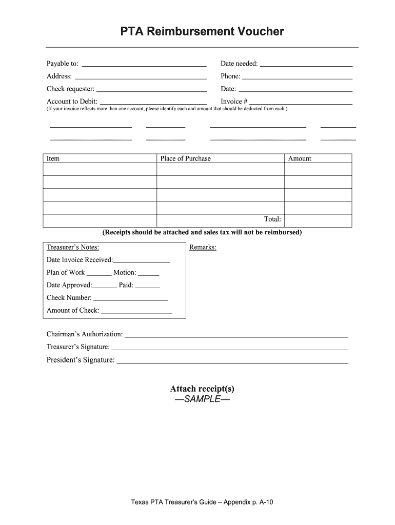 Texas Pta Plan of Work Template Form Fill Out and Sign Printable PDF