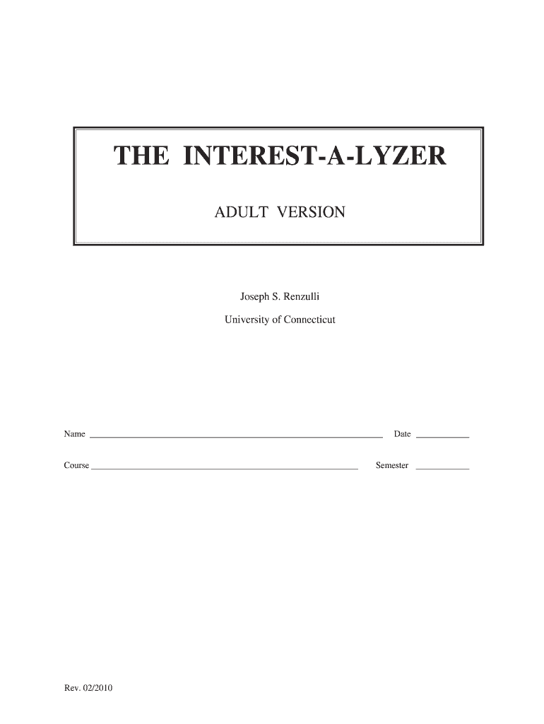 Adult Interest a Lyzer PDF Confratute University of Connecticut Confratute Uconn  Form