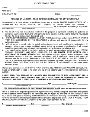 JTRA NEPAKS RELEASE of LIABILITY with PHOTOdoc  Form