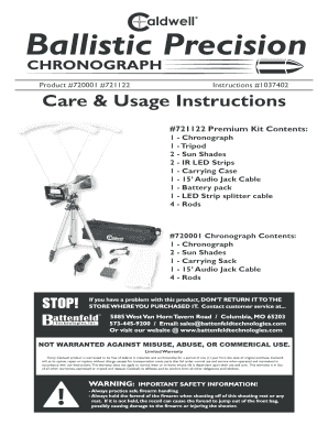 Caldwell Chronograph Manual  Form