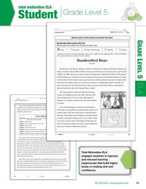 Motivation Reading Level 5 Answer Key  Form