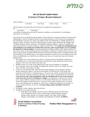 CONSENT FORM RADIOTHERAPY