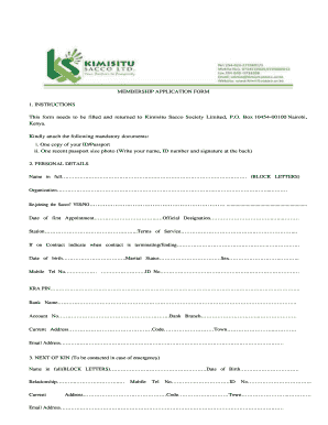 Filling Membership Form Kimisitu Online