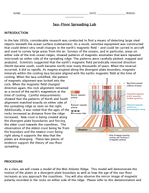 Sea Floor Spreading Lab Answer Key  Form