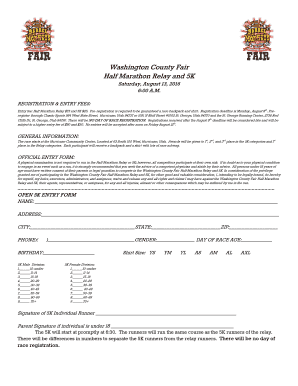 Marathon Registration Form PDF