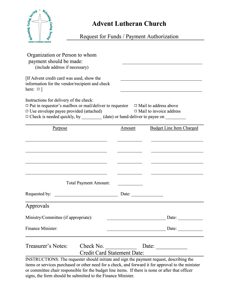 Check Request Voucher Form Advent Lutheran Church Adventlc
