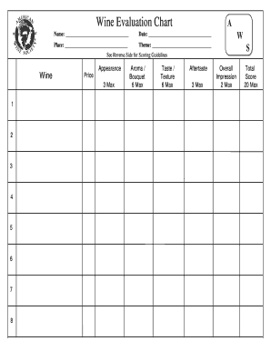 Wine Evaluation Chart  Form