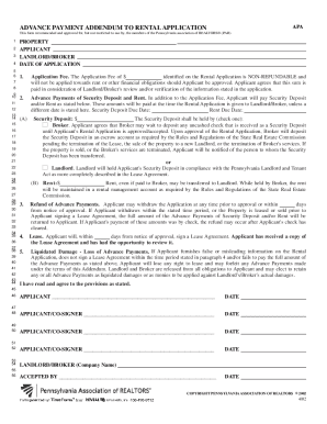 Advanced Payment Addendum  Form