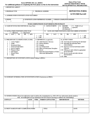 Opwdd 150 Form