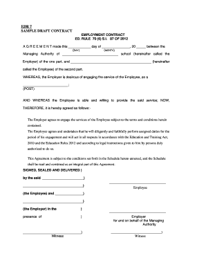Contract Draft  Form