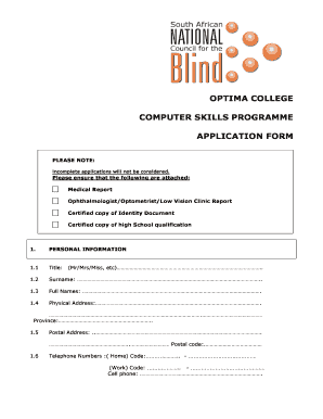 Optima College  Form