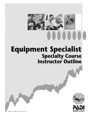 Equipment Specialist Specialty Course Instructor Outline Specialty Instructor Manual Duikopleidingenzeeland  Form