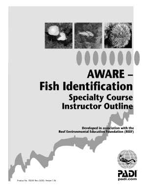 AWARE Fish Identification Specialty Course Instructor Outline Specialty Instructor Manual Duikopleidingenzeeland  Form