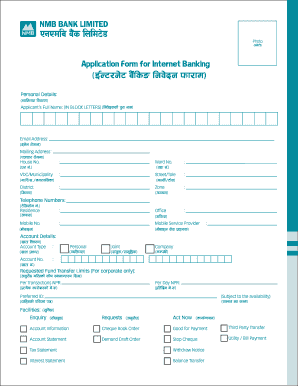 Nmb Internet Banking  Form