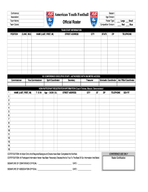 Football Depth Chart Template Pdf