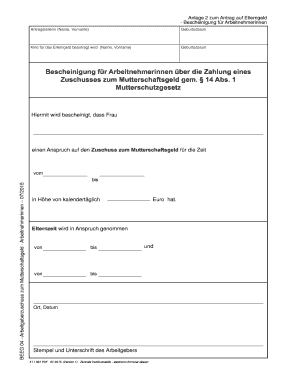 Bescheinigung Fr Arbeitnehmerinnen Ber Die Zahlung Eines  Form