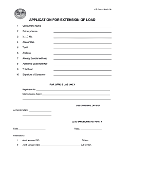 APPLICATION for EXTENSION of LOAD RTC LESCO  Form