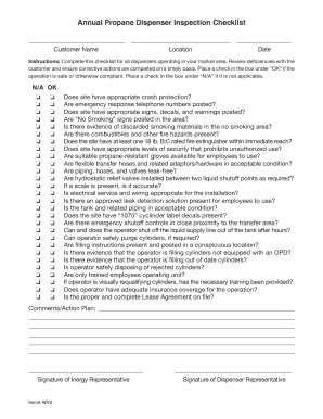 Annual Propane Dispenser Inspection Checklist Bmhcnetbbnetb  Form