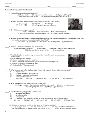 Stand and Deliver Quiz Answers  Form