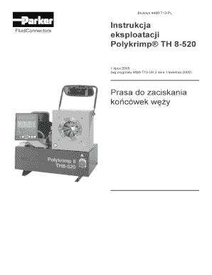 Instrukcja Eksploatacji Polykrimp TH 8 520 Prasa Parker Hannifin Parker  Form
