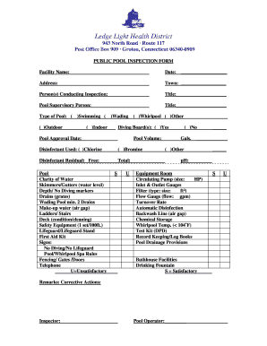 Residential Pool Inspection Report Template  Form