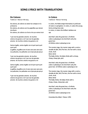 SONG LYRICS with TRANSLATIONS  Form