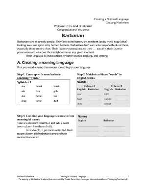 Conlang Workbook  Form