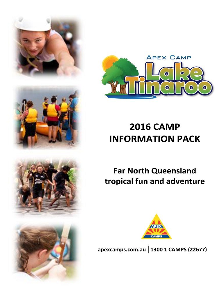 Get and Sign CAMP INFORMATION PACK Apex Camps 2016-2022