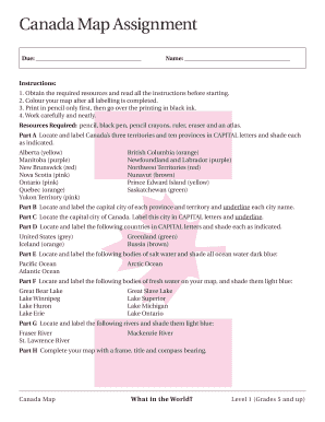 Canada Map Assignment  Form