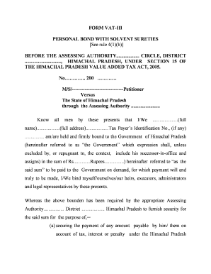 P R Bond Format