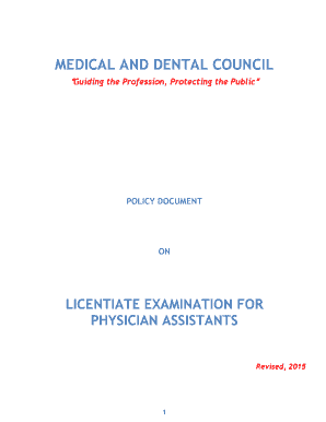 Ghana Medical and Dental Council Exams for Physician Assistants  Form