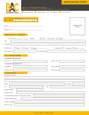 Bac Registration Form