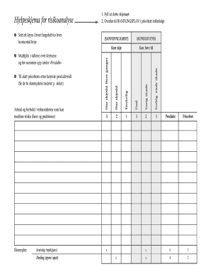 Hjelpeskjema for Risikoanalyse Hilno  Form