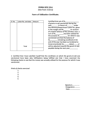 Form Gfr 19 a