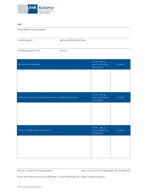 Ihk Koblenz Ausbildungsnachweis  Form