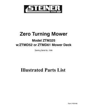 Steiner Ztm325 Parts Manual  Form