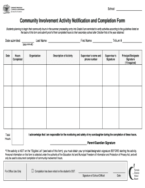 Tdsb Volunteer Form