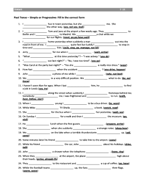 Present Tense Simple or Progressive  Form