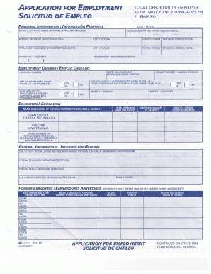 Get and Sign Application for Employment Adams 9661es Jul 2007-2022 Form