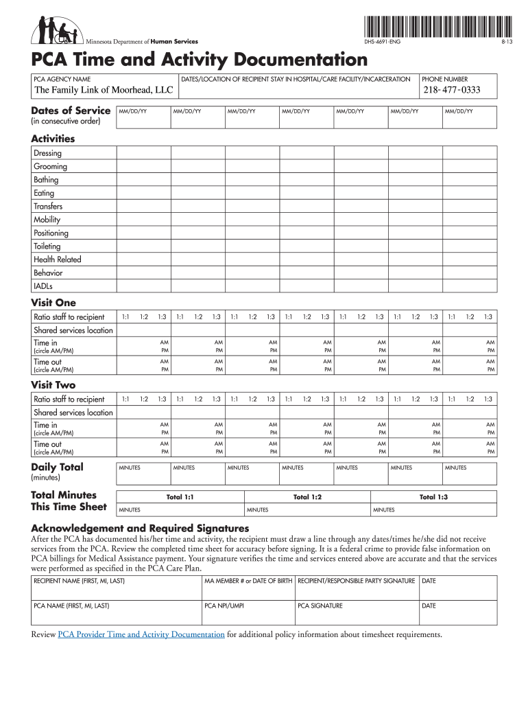  Pca Timesheet 2013